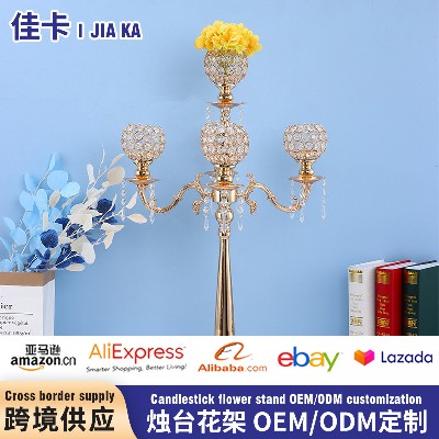 铁艺蜡烛台婚庆道具金属烛台花架婚礼摆件餐桌五头烛台工艺品摆件