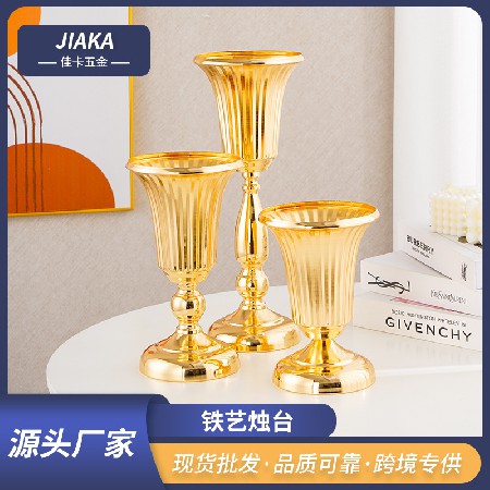 金属餐桌装饰花器婚庆道具摆件欧式插花器场地布置道具来图定制